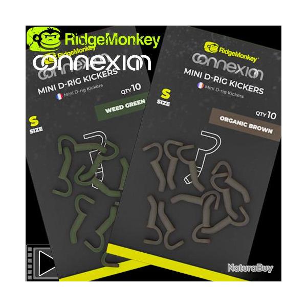 Adaptateur RidgeMonkey Connexion Mini D-Rig Kickers Small (par 10) Weed Green