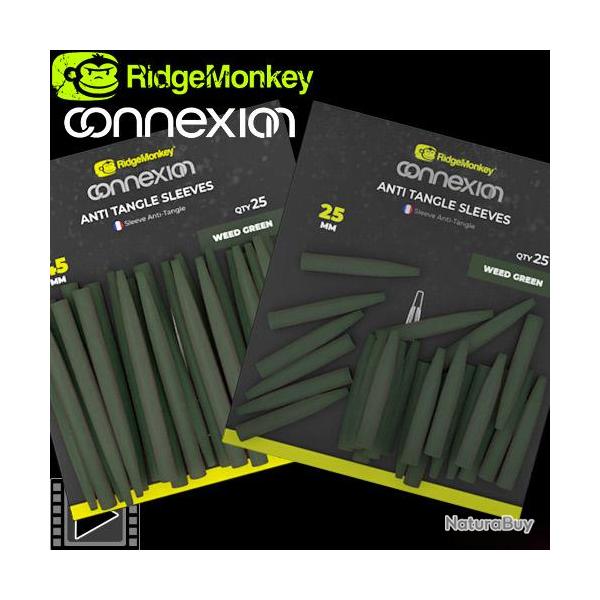 Anti Tangle RidgeMonkey Connexion Sleeve Weed Green (par 25) Long