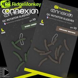 Gaine d'Emerillon RidgeMonkey Connexion QC Rotator Sleeves (par 10) Weed Green