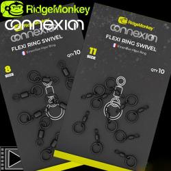 Emerillon &agrave; Anneau RidgeMonkey Connexion Flexi Ring (par 10) Taille 8