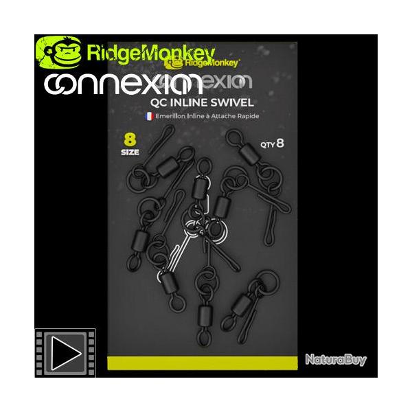 Emerillon � Anneau RidgeMonkey Connexion QC Inline Taille 8 (par 8)