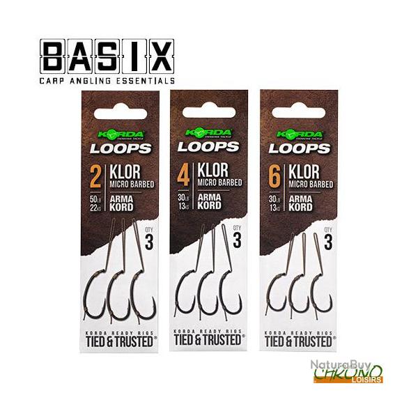 Bas de Ligne Korda Loop Rig Klor (par 3)  n�2 50lbs