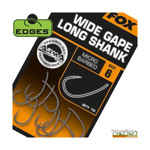 Hame�on Fox Edges Armapoint Wide Gape Long Shank (par 10) n� 4
