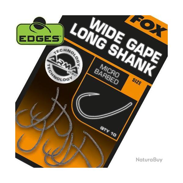 Hame�on Fox Edges Armapoint Wide Gape Long Shank (par 10) n� 6