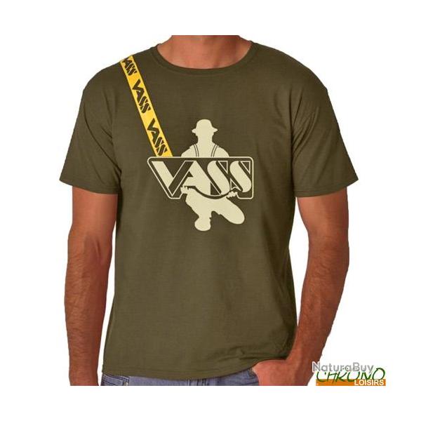 T Shirt Vass Printed Yellow Strap Khaki