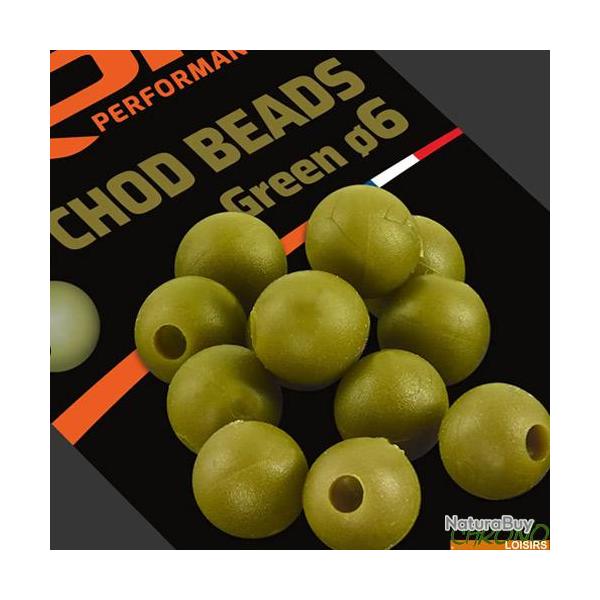Perle ROK Chod Beads Pr�-Perfor�e Green 6mm (par 25)
