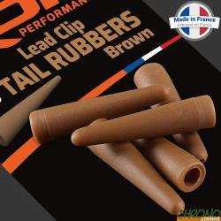 T&eacute;tine ROK Lead Clip Tail Rubber Brown (par 10)