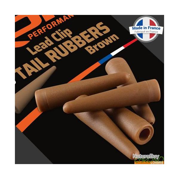 T�tine ROK Lead Clip Tail Rubber Brown (par 10)