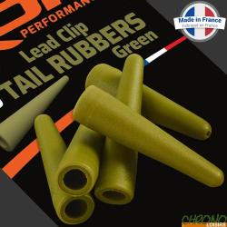 T&eacute;tine ROK Lead Clip Tail Rubber Green (par 10)