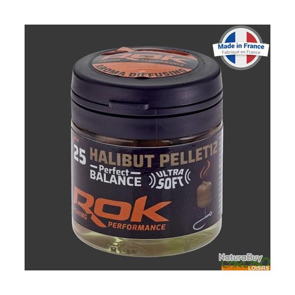 Pellet ROK Ultra Soft �quilibr� Marron DIP Halibut 12mm (par 25)