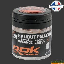 Pellet ROK Ultra Soft &Eacute;quilibr&eacute; Blanc DIP Halibut 12mm (par 25)