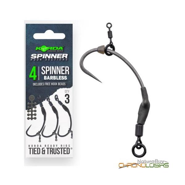 Hame�on Korda Spinner Hook Section Spinner sans Ardillon (par 3) n� 4