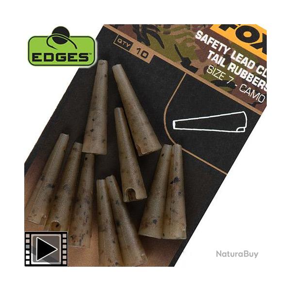 T�tine Fox Edges Camo Safety Lead Clip Tail Rubbers T.7 (par 10)