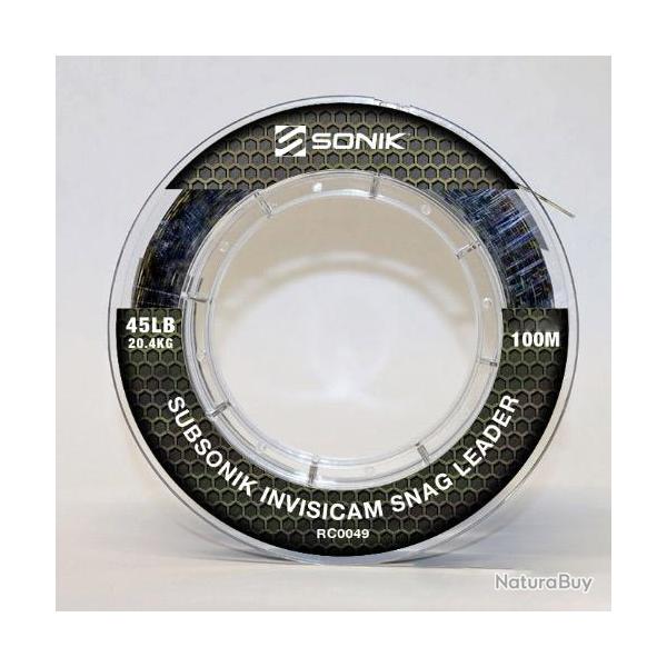 Shockleader Sonik Subsonik Invisicam Snag Leader 100m 0.65mm