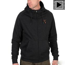 Sweat Zipp&eacute; Fox LW Hoody Black Orange