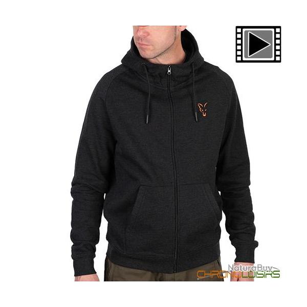 Sweat Zipp� Fox LW Hoody Black Orange