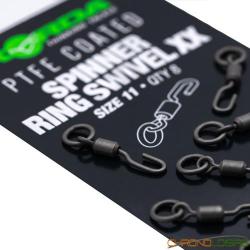 Emerillon &agrave; Anneau Korda PTFE Spinner Ring Swivel  XX T11 (par 8)