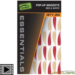 Asticot Fox Edges Pop Up Maggots Rouge/Blanc (par 20)