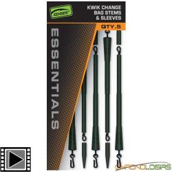 Syst&egrave;me pour Sac PVA Fox Edges Kwik Change Bag Stems & Sleeves (par 5)