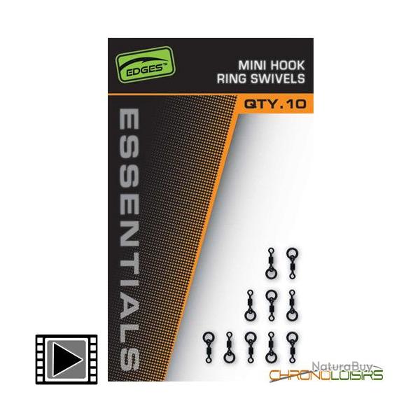 Emerillons Fox Edges Mini Hook Ring Swivels (par 10)