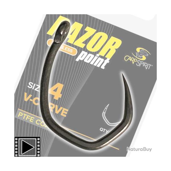 Hame�on Carp Spirit Razor V-Curve sans ardillon (par 10) n� 4