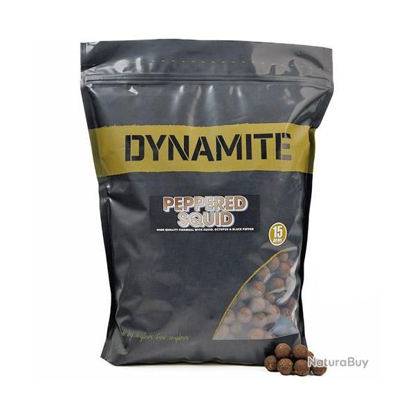 Bouillettes Dynamite Baits Peppered Squid 15mm 1.8kg