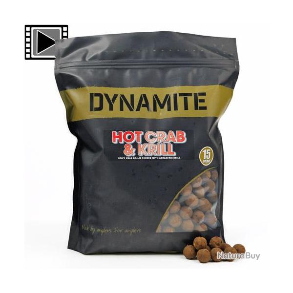 Bouillettes Dynamite Baits Hot Crab & Krill 15mm 1.8kg