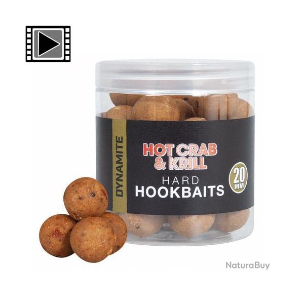 Bouillettes Dynamite Baits Hot Crab & Krill Hard Hookbait 20mm