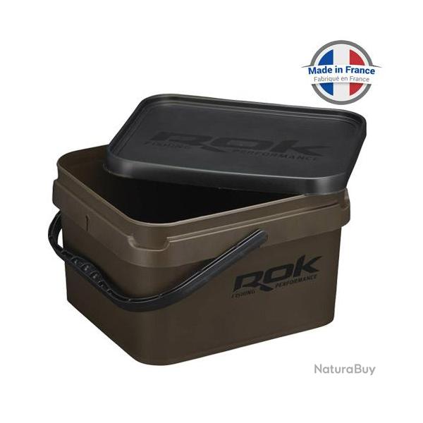Seau Carr� ROK Square Bucket Complet Marron Vert 10L