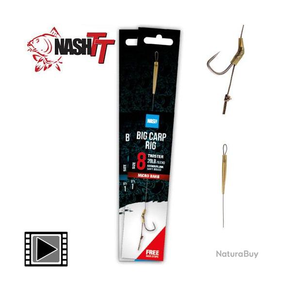 Bas de Ligne Nash Big Carp Rig sans Ardillon n� 4