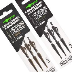 Montage Korda Kable Leadcore Hybrid LC QC Swivel 50cm (par 3) Gravel