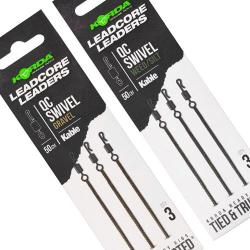 Montage Korda Kable Leadcore Leader LC QC Swivel 50cm (les 3) Weed
