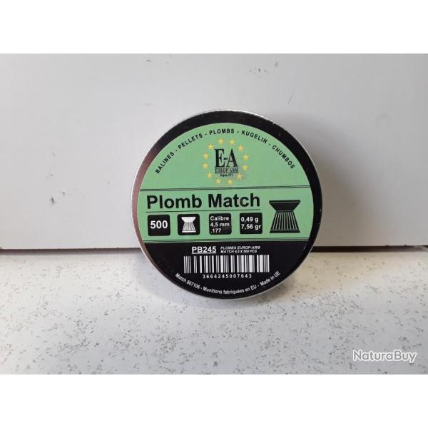 BOITE DE 500 PLOMBS EUROP ARM MATCH CALIBRE 4,5