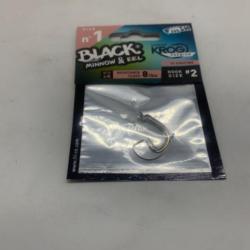 Pochette de 4 hameçons texan Fiiish black minnow & eel size 1