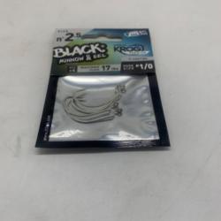 Pochette de 4 hameçons texan Fiiish black minnow & eel size 2,5