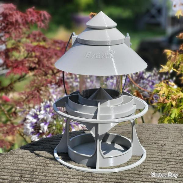 Abreuvoir et Mangeoire/Distributeur pour Oiseaux du ciel CELESTE Gris Clair