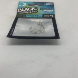 Pochette de 4 hame&ccedil;ons texan Fiiiish black minnow & eel size 2