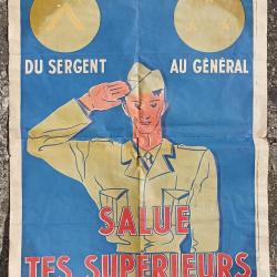 Affiche recrutement arm&eacute;e fran&ccedil;aise vintage 50/60