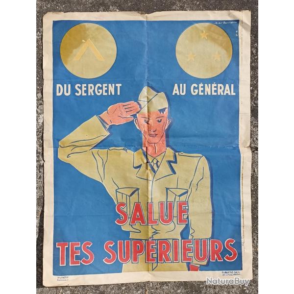 Affiche recrutement arm�e fran�aise vintage 50/60