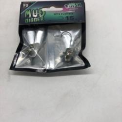 Tête plombé Fiiish leurres black mud digger 15g 90mm