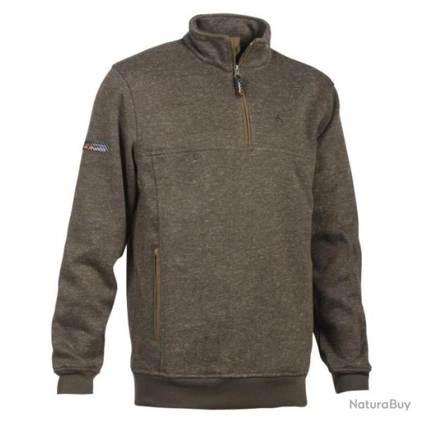 Pull VERNEY CARRON muntjac col zipp� kaki