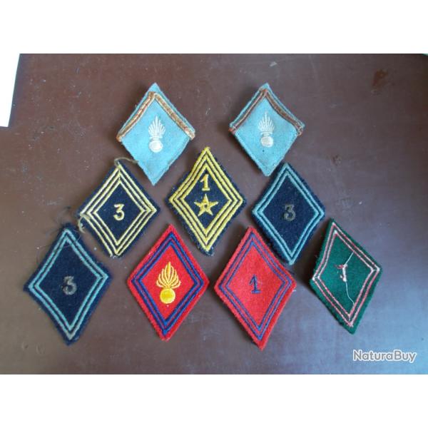 Lot de Losanges de Bras M45  Arm�e Fran�aise