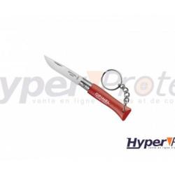 Porte clef Opinel n&deg; 04 inox manche rouge