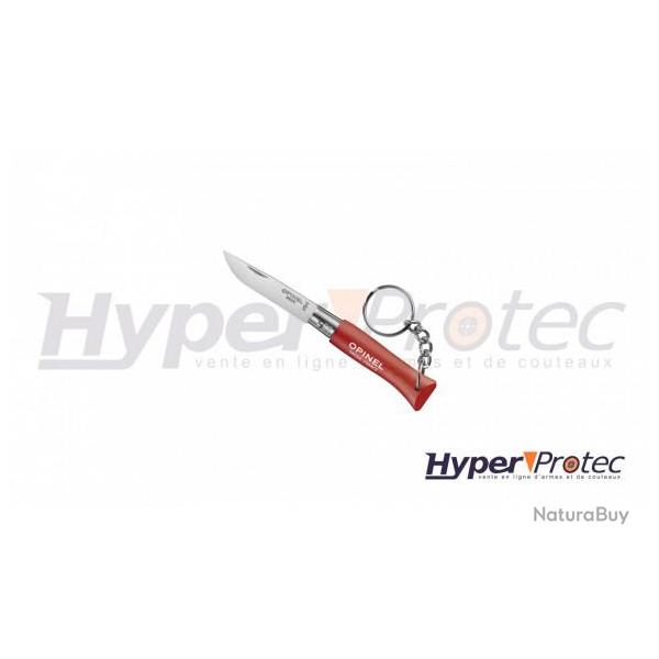 Porte clef Opinel n� 04 inox manche rouge