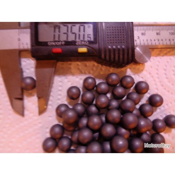 300 Balles ronde Cal .350 - 8,90 mm poids 63,7 grains (Roul�es et graphit�es) tr�s sph�rique