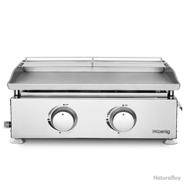 Plancha au gaz 2 br�leurs Inox
