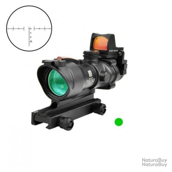 Viseur point rouge Red Dot ACOG 4x32 avec Fibre optique verte, red dot RMR