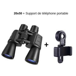 Jumelles 20x50 HD Zoom BAK4 Longue Portée +Support Téléphone Étanches IPX4 Rando Chasse Observation