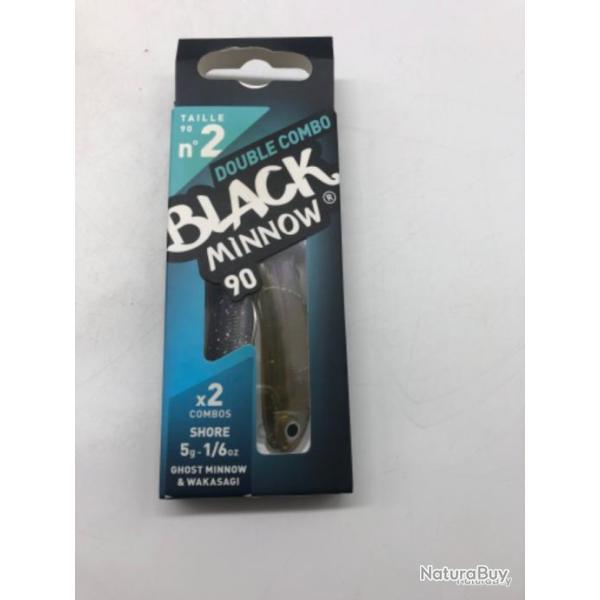 Double combo leurres souples shore Fiiish black minnow 90 ghost minnow & wakasagi 5g