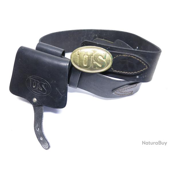 Ceinturon cuir noir US avec sacoche Rf 669 Box 243